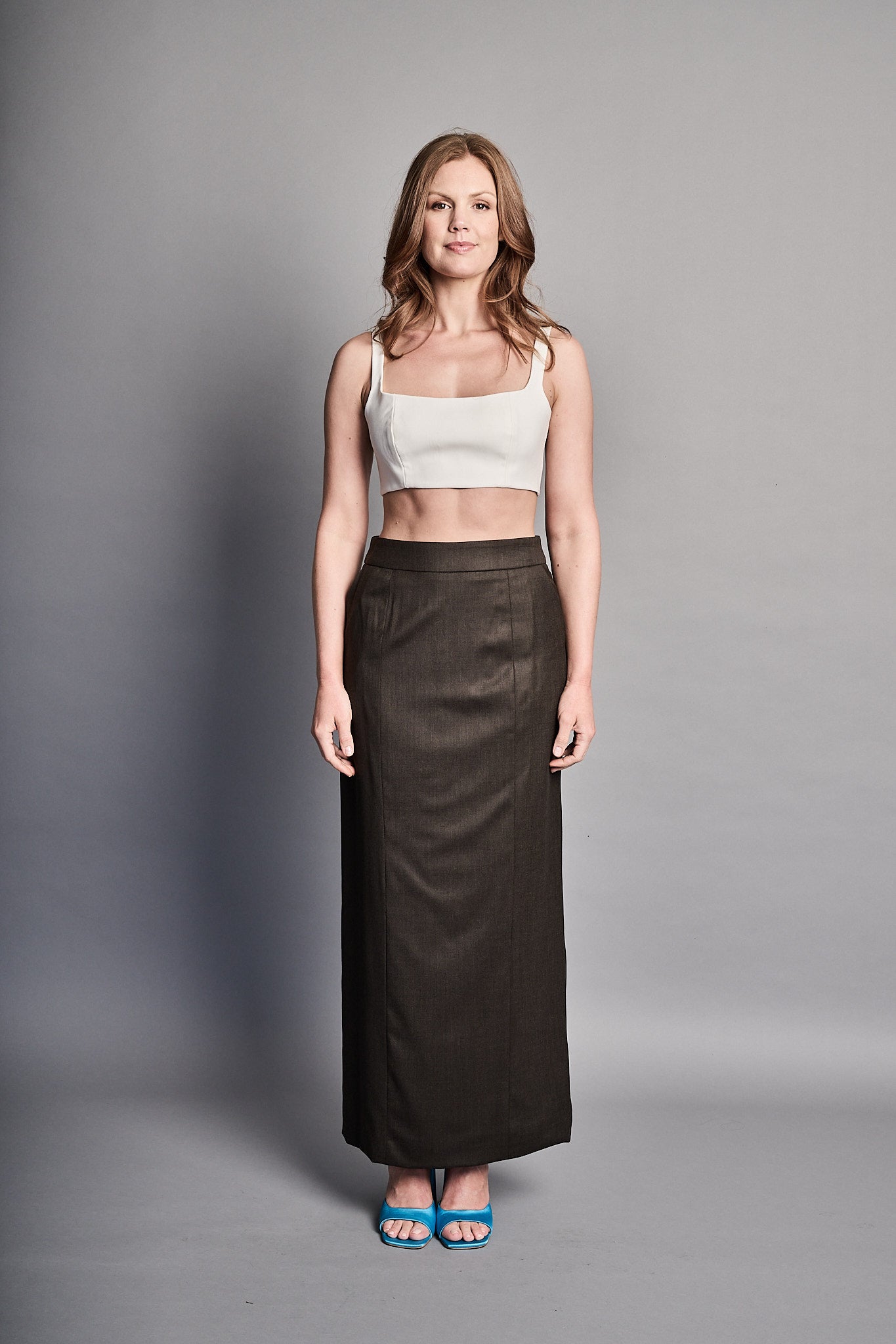 Classic Column Skirt - Chocolate (PRE-ORDER)