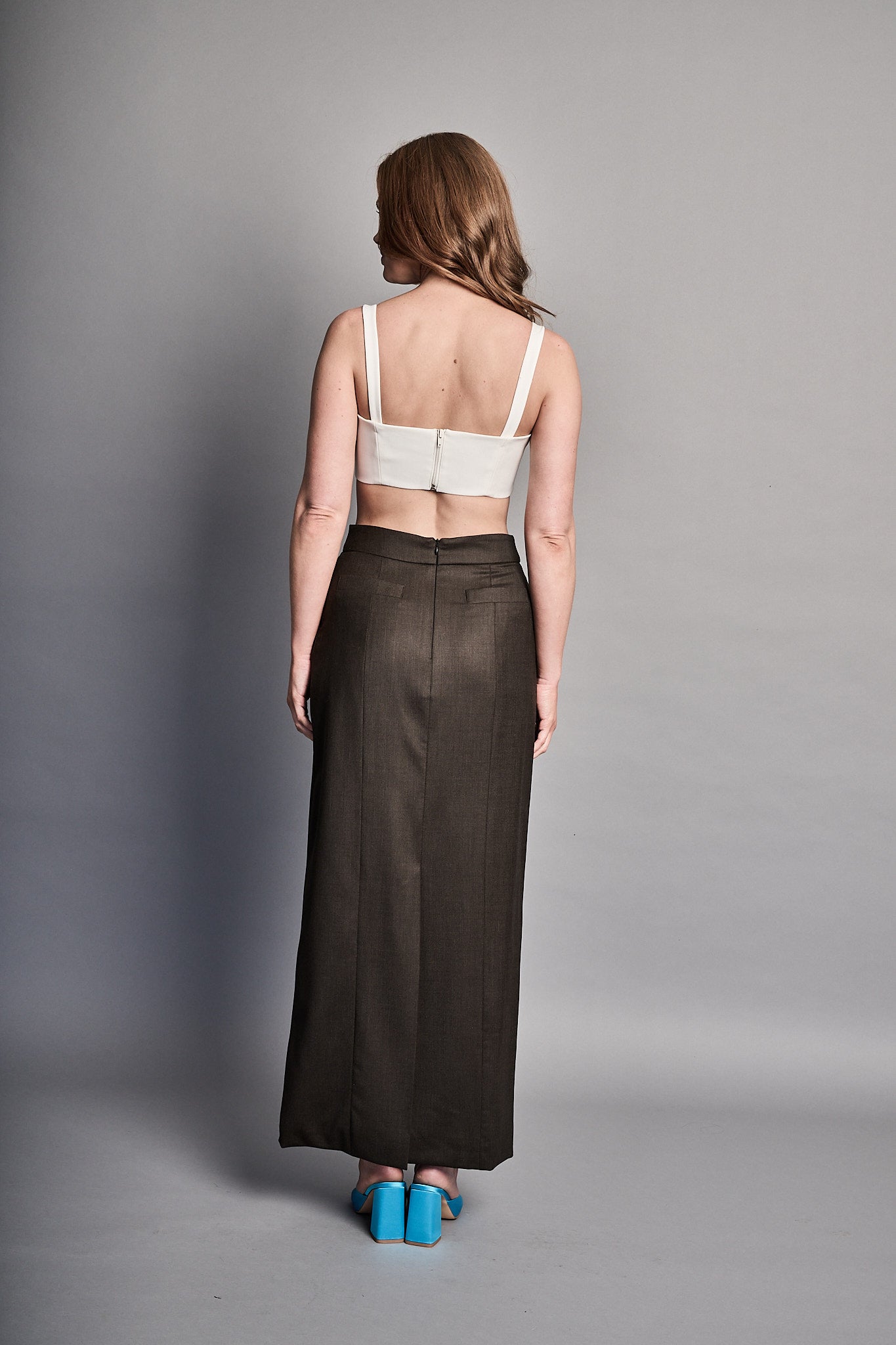 Classic Column Skirt - Chocolate (PRE-ORDER)