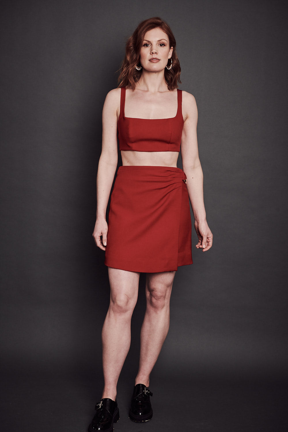 Empower Wrap Skirt - Dark Red (PRE-ORDER)