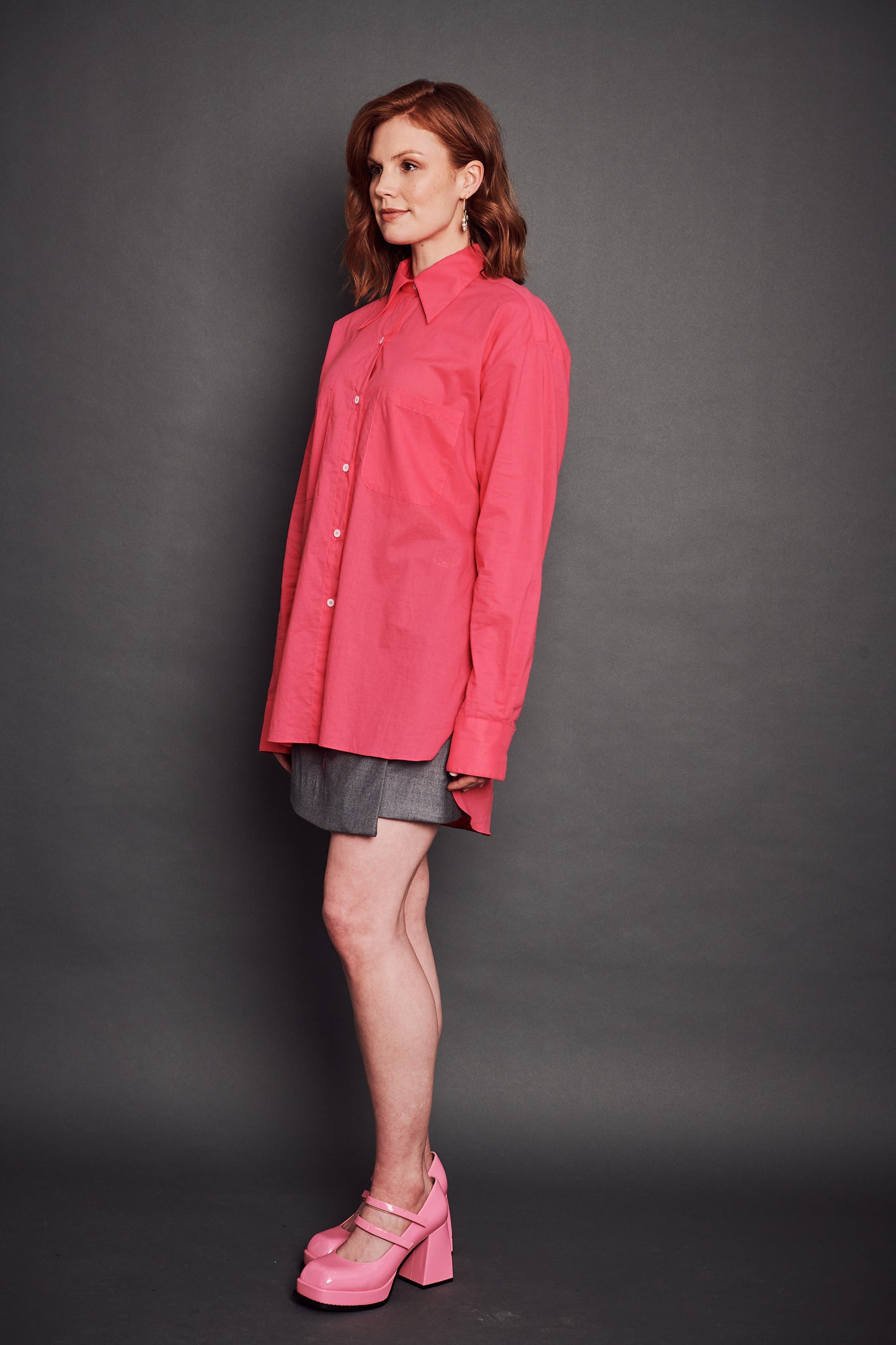 Classic Oversized Shirt - Lipstick Pink (PRE-ORDER)